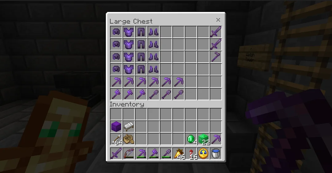 made a couple extra sets of netherite armor... i think the ore finder made this too easy lol